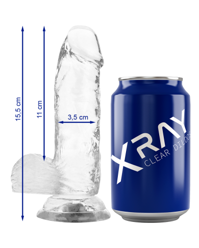 X RAY - CLEAR COCK WITH BALLS 15.5 CM -O- 3.5 CM