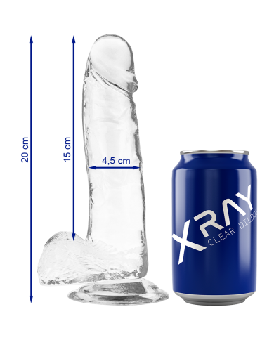 X RAY - CLEAR COCK WITH BALLS 20 CM -O- 4.5 CM
