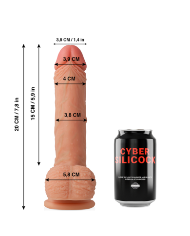CYBER SILICOCK - FREEMAN ULTRA REALISTISCHES. WEICHES FLÜSSIGE SILIKON 20 CM -O- 3.8 CM