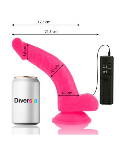 DIVERSIA - FLEXIBLER VIBRIERENDER DILDO ROSA 21.5 CM -O- 4.5 CM