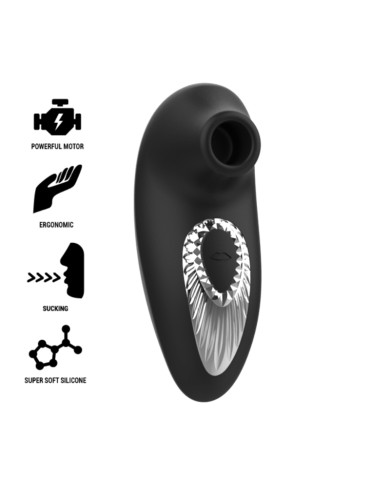 BLACK&SILVER - DRAKE DELUXE SUCKING VIBE RECHARGEABLE SILICONE BLACK