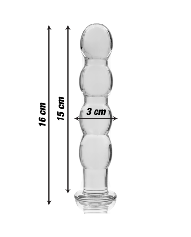 NEBULA SERIES BY IBIZA - MODÈLE 10 GODE EN VERRE BOROSILICATE CLAIR 16.5 CM -O- 3.5 CM