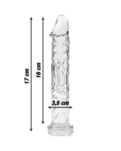 NEBULA SERIES BY IBIZA - MODEL 12 DILDO BOROSILICATE GLASS CLEAR 17 CM -O- 3.5 CM