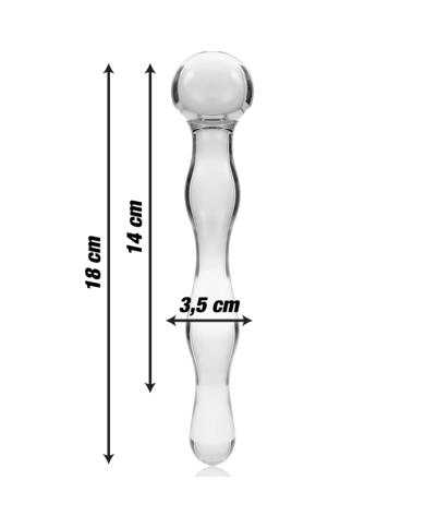 NEBULA SERIES BY IBIZA - MODEL 13 DILDO BOROSILICATE GLASS CLEAR 18 CM -O- 3.5 CM