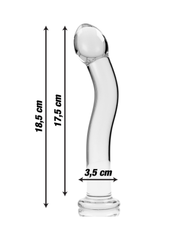 NEBULA SERIES BY IBIZA - MODEL 18 DILDO BOROSILICATE GLASS CLEAR 18.5 CM -O- 3.5 CM