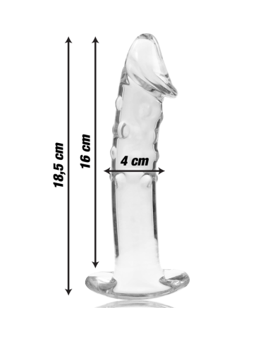 NEBULA SERIES BY IBIZA - MODEL 19 DILDO BOROSILICATE GLASS CLEAR 18.5 CM -O- 4 CM