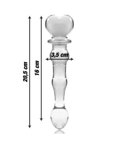 NEBULA SERIES BY IBIZA - MODEL 21 DILDO BOROSILICATE GLASS CLEAR 20.5 CM -O- 3.5 CM