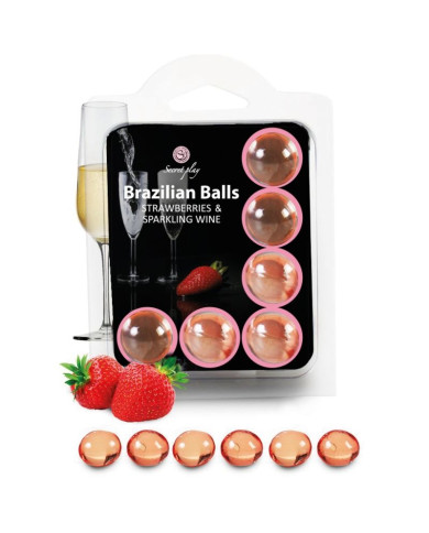 SECRETPLAY - SET 6 BOULES BRÉSILIENNES FRAISES AU CAVA