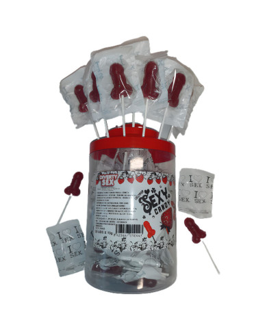 DIABLO PICANTE - 50 SUCETTES PÉNIS AUX FRAISE ET AUX CERISES 50 UNITÉS