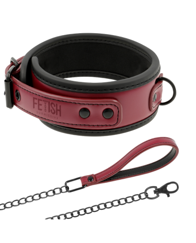 FETISH SUBMISSIVE DARK ROOM - COLLIER CHAÎNE DOUBLURE EN NÉOPRÈNE