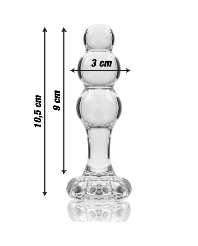 NEBULA SERIES BY IBIZA - MODÈLE 1 BOUCHON EN VERRE BOROSILICATE TRANSPARENT 10.5 CM -O- 3 CM