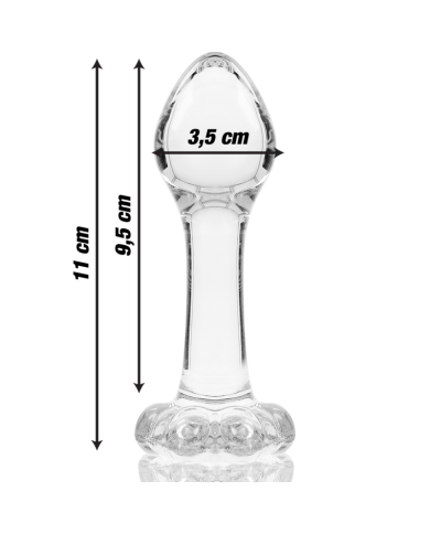 NEBULA SERIES BY IBIZA - MODELL 2 ANALPLUG BOROSILIKATGLAS KLAR 11 CM -O- 3.5 CM