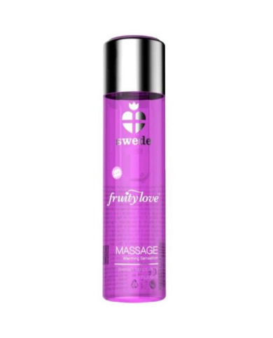 SWEDE - FRUITY LOVE MASSAGEÖL MIT WÄRMENDEM EFFEKT, ROSA HIMBEERE UND RHABARBER 60 ML