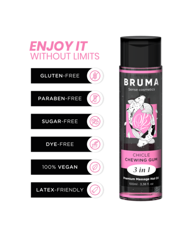 BRUMA - PREMIUM MASSAGE HOT OIL CHEWING GUM 3 IN 1 - 100 ML