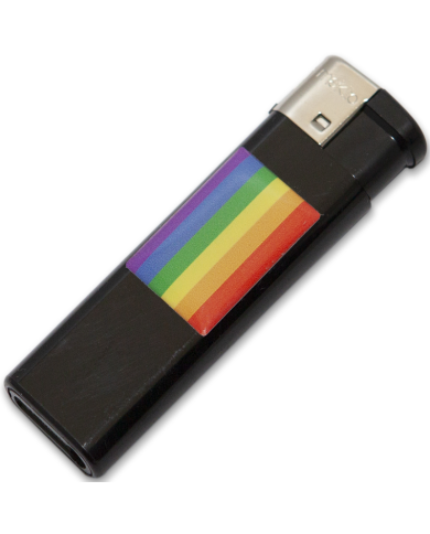 PRIDE - FEUERZEUG SCHWARZ MIT LGBT FLAGGE