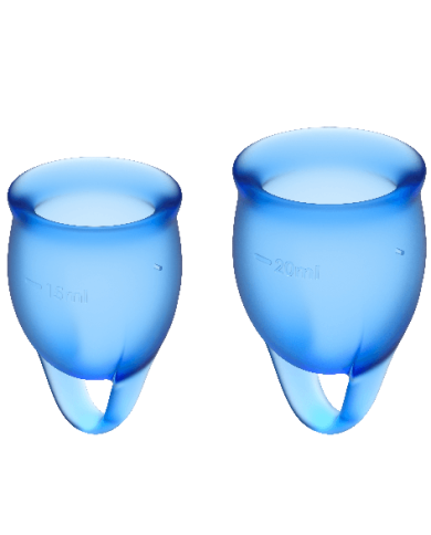 SATISFYER - FEEL CONFIDENT MENSTRUAL CUP DARK BLUE 15 + 20 ML