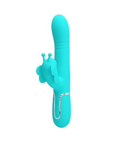 PRETTY LOVE - MULTIFUNKTIONS-KANINCHENVIBRATOR 4 IN 1 SCHMETTERLING AQUAGRÜN