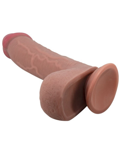 PRETTY LOVE - SÉRIE SLIDING SKIN GODE RÉALISTE AVEC VENTOUSE SLIDING SKIN MARRON 23,4 CM