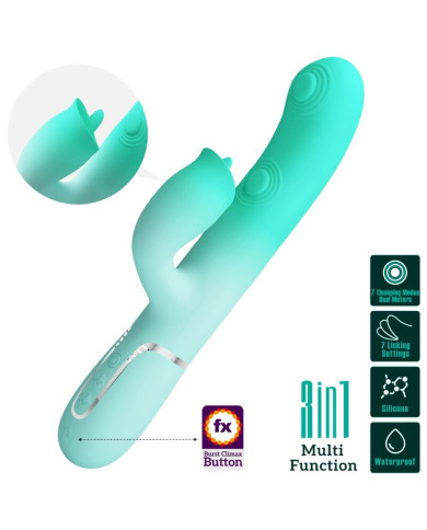 PRETTY LOVE - GIGI MULTIFUNKTIONS-RABBIT-VIBRATOR AQUAGRÜN