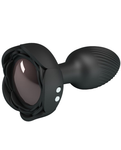 PRETTY LOVE - PLUG ANAL OLMAN AVEC LUMIÈRE LED NOIR 8,8 CM