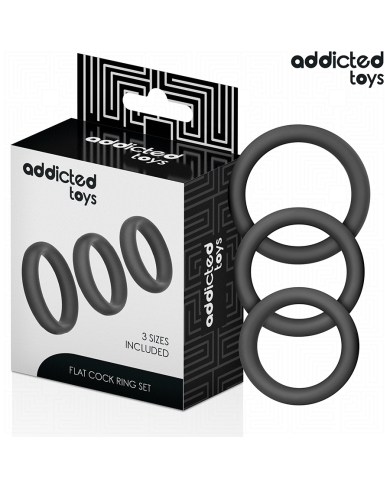 ADDICTED TOYS - SET OF FLAT SILICONE RINGS