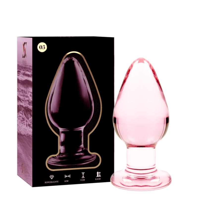 NEBULA SERIES BY IBIZA - MODELL 3 ANALPLUG BOROSILIKATGLAS ROSA 11 CM -O- 5 CM