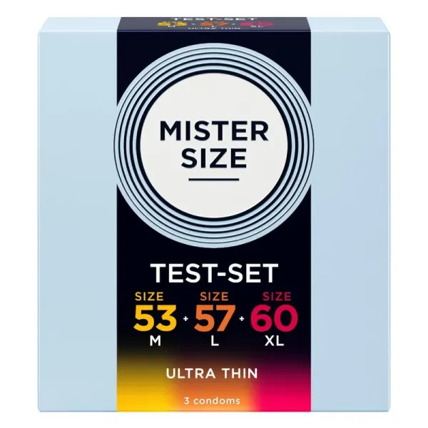 Mister Size - Pack Échantillon De Préservatifs Taille 53-57-60 Mm (3 Unités)
