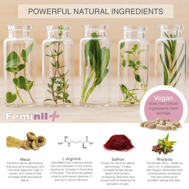 500 COSMETICS - FEMINIL+ FEMALE SEXUAL LIBIDO ENHANCEMENT - 30 CAPSULES - Image 2