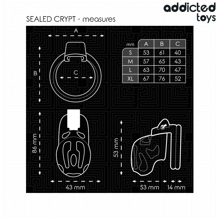 ADDICTED TOYS LOCKED - SEALED CRYPT PENIS CAGE 8 CM - Image 5