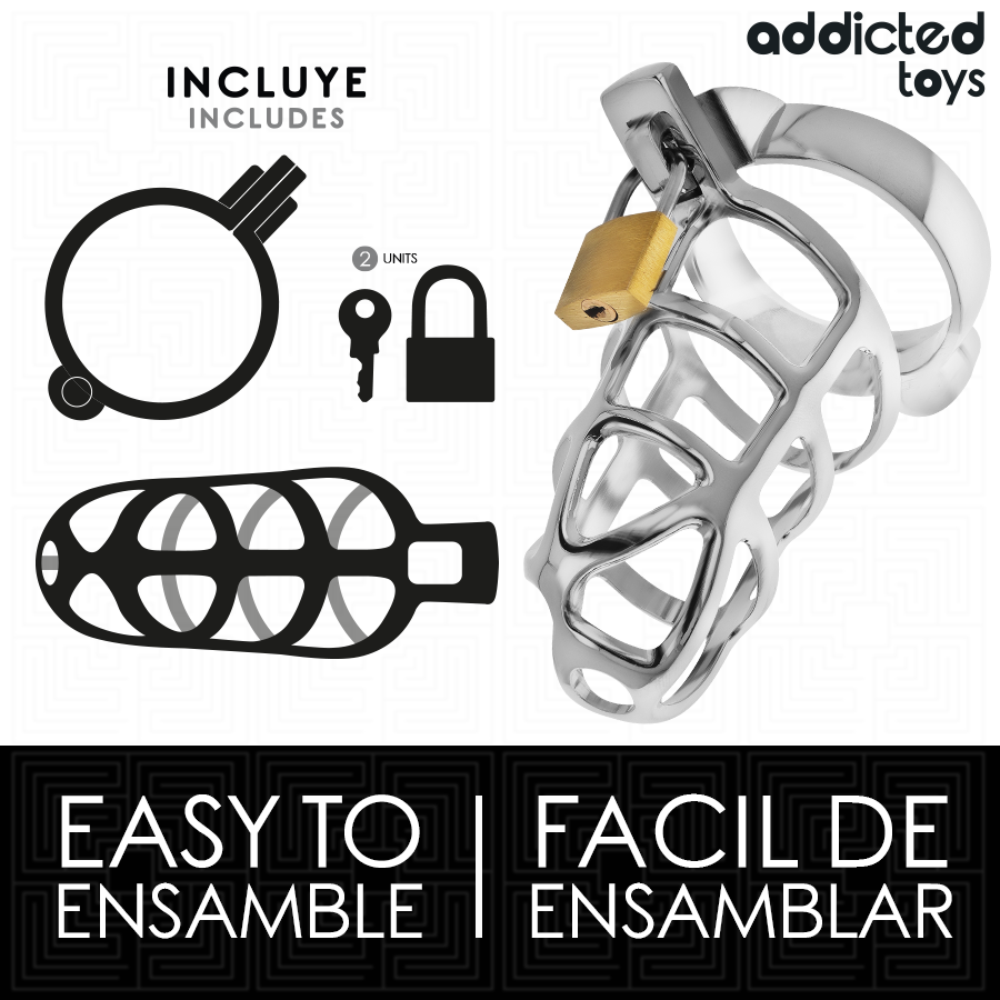 Addicted Toys Locked - Cage À Pénis En Métal Avec Verrou Argent Taille M - Image 4