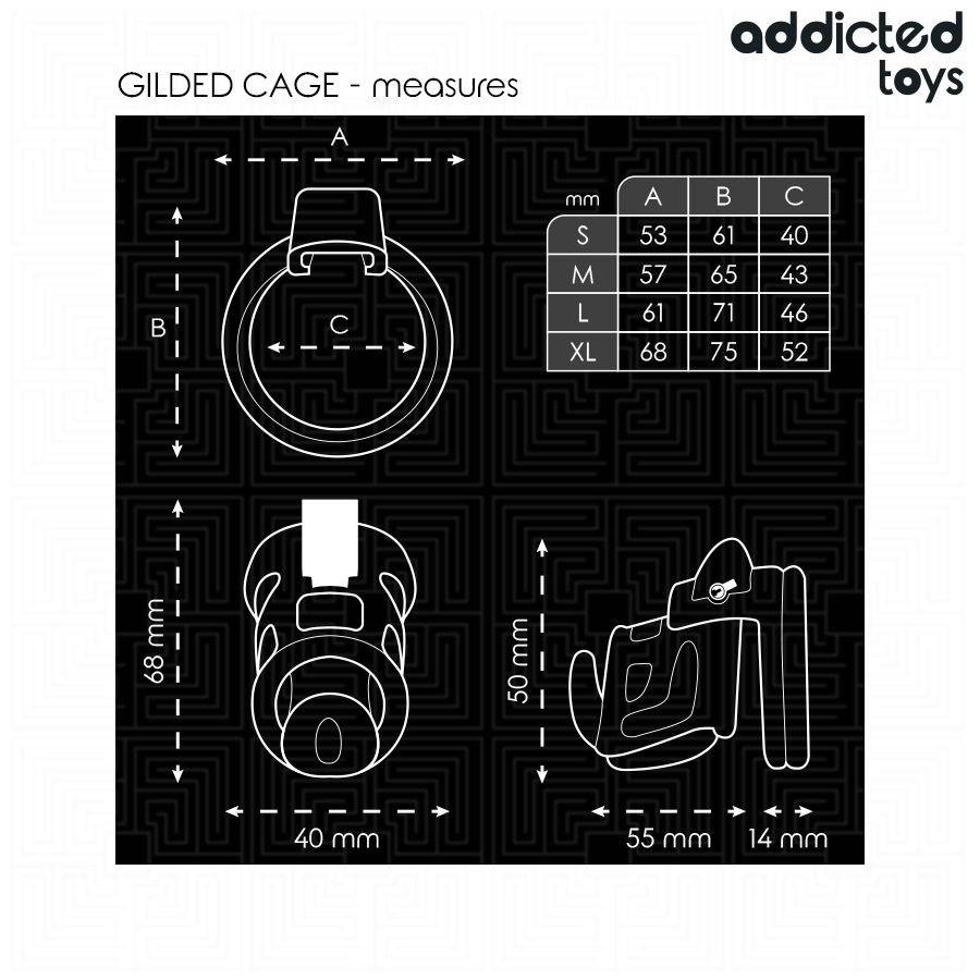 ADDICTED TOYS LOCKED - GILDEN CAGE SILICONE PENIS CAGE 8.5 CM - Image 5