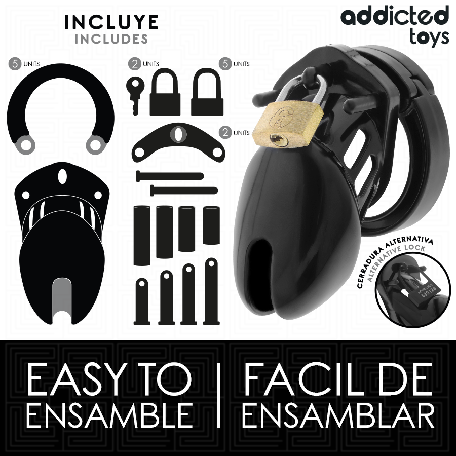 ADDICTED TOYS LOCKED - OBSIDIAN HOLD PENIS CAGE SIZE S - Image 4