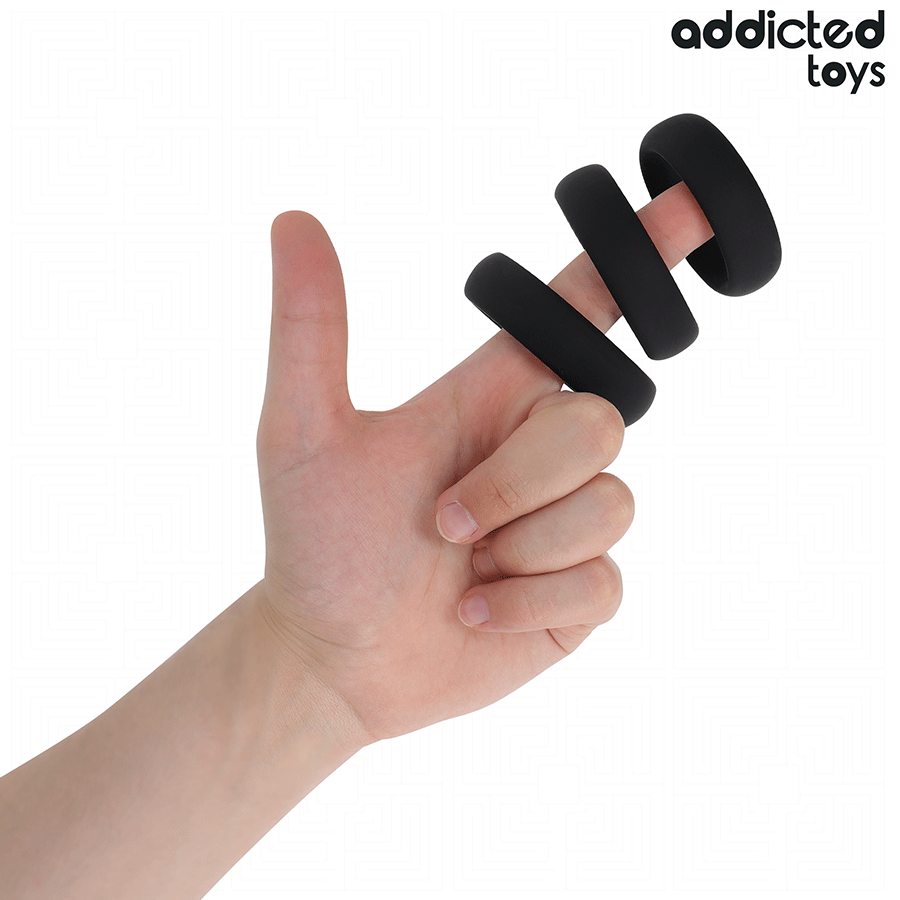 Addicted Toys - Lot D'anneaux Plats En Silicone - Image 2