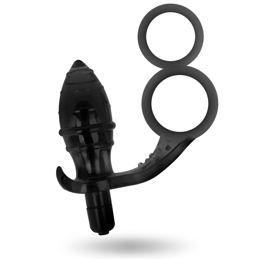 Addicted Toys - Plug Anal Avec Double Anneau Noir - Image 2