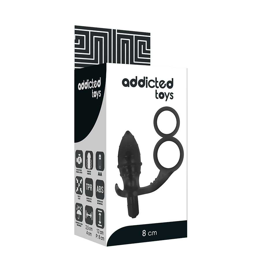 Addicted Toys - Plug Anal Avec Double Anneau Noir - Image 4