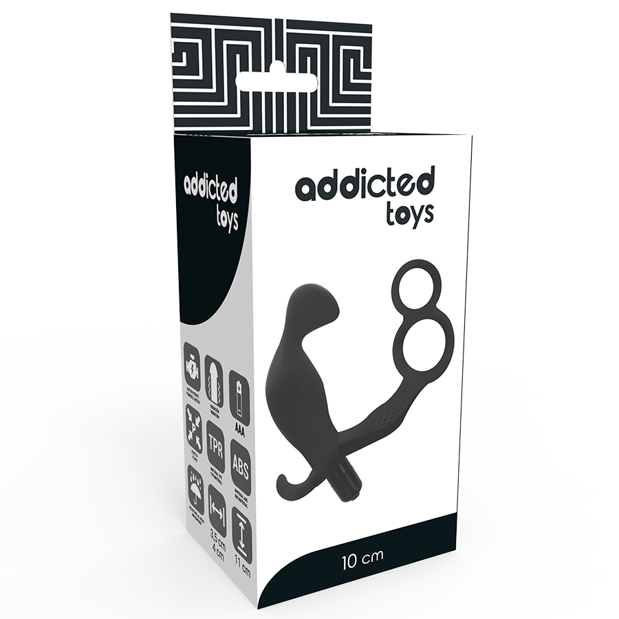 Addicted Toys - Plug Anal Avec Double Anneau Pénis Et Testicules Noir - Image 3