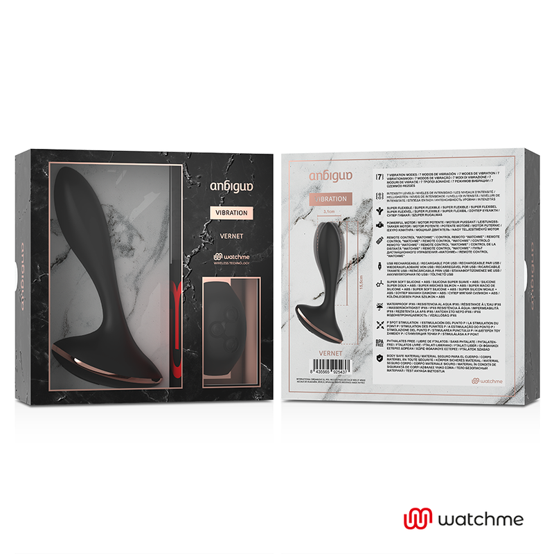 ANBIGUO - WATCHME REMOTE CONTROL VIBRATOR ANAL PLUG VERNET - Image 4