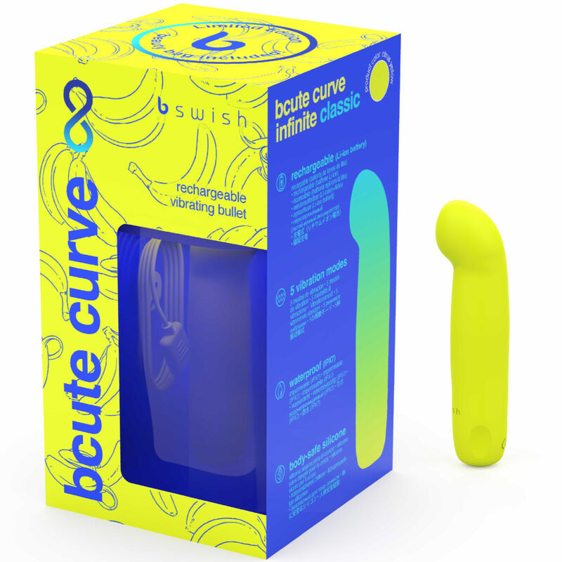 B Swish - Vibrateur En Silicone Rechargeable Bcute Curve Infinite Classic Édition Limitée Jaune - Image 4