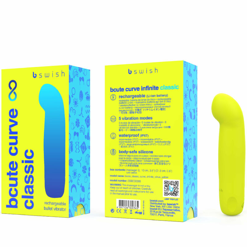B Swish - Oplaadbare Silicone Vibrator Bcute Curve Infinite Classic Geel - Image 3