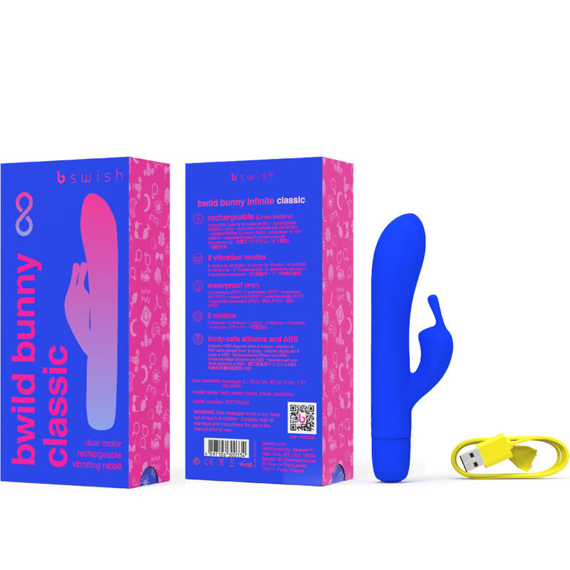 B Swish - Opladbare Classic Vibrator Bwild Bunny Infinite Silicone Blauw - Image 3
