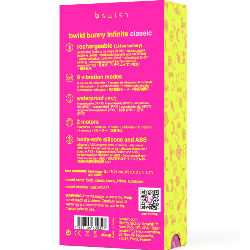 B Swish - Bwild Bunny Infinite Classic Rechargeable Vibrator Pink Silicone - Image 5