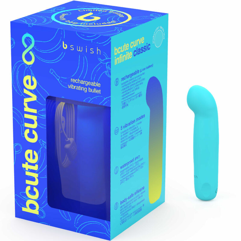 B Swish - Vibrateur Rechargeable En Silicone Bleu Bcute Curve Infinite Classic Édition Limitée - Image 4