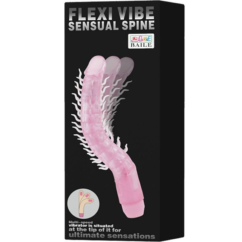 BAILE - FLEXI VIBE SENSUAL SPINE BENDABLE VIBRATING DILDO LILAC 23.5 CM - Image 2