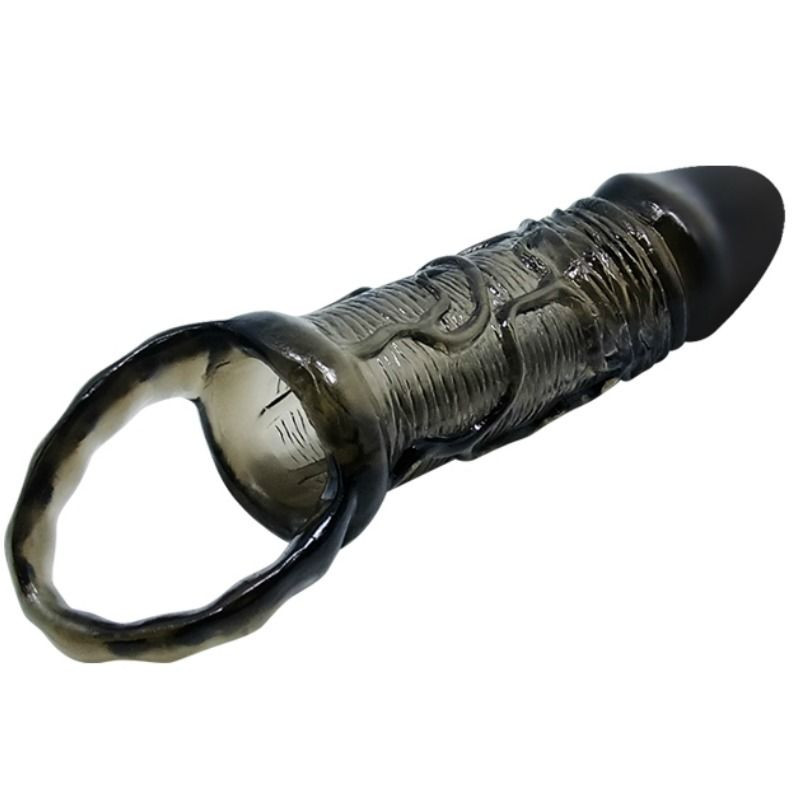 Baile - Penis Extender Cover With Strap For Testicles Black 13.5 Cm - Image 2