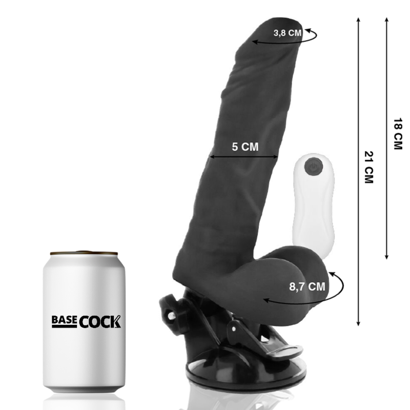 Basecock - Vibrador Articulable Control Remoto Negro 21 Cm -O- 5 Cm - Image 2