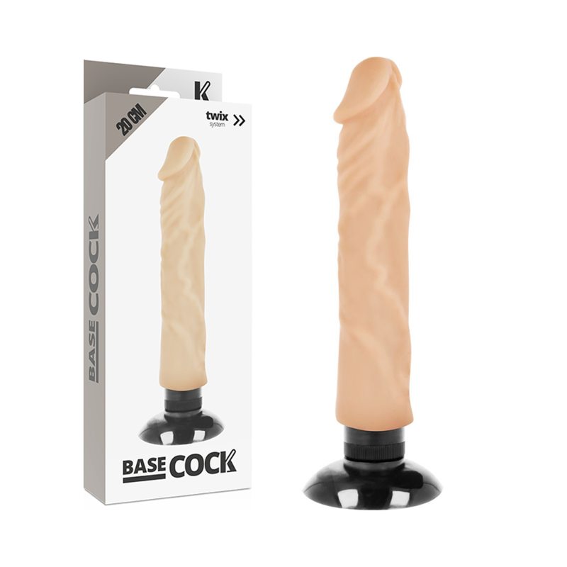 Basecock - Realistic Vibrator 2-1 Flesh 20 Cm -O- 4 Cm - Image 2