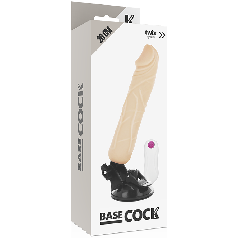 Basecock - Realistic Vibrator Remote Control Flesh 20 Cm -O- 4 Cm - Image 3