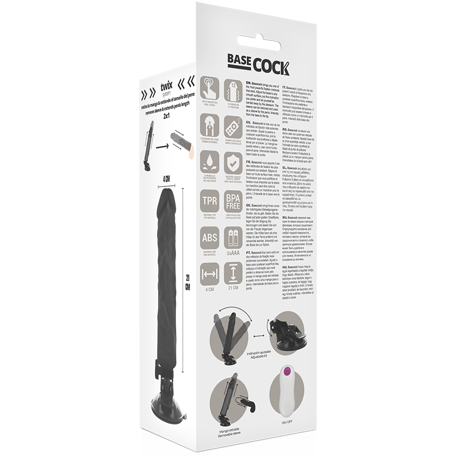 Basecock - Realistic Vibrator Remote Control Flesh 21 Cm -O- 4 Cm - Image 9