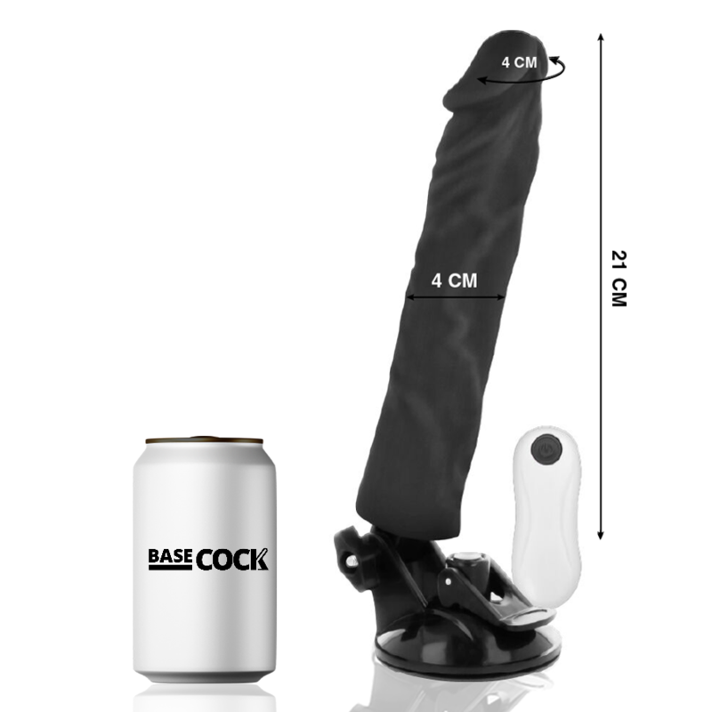 Basecock - Realistic Vibrator Remote Control Black 21 Cm -O- 4 Cm - Image 2