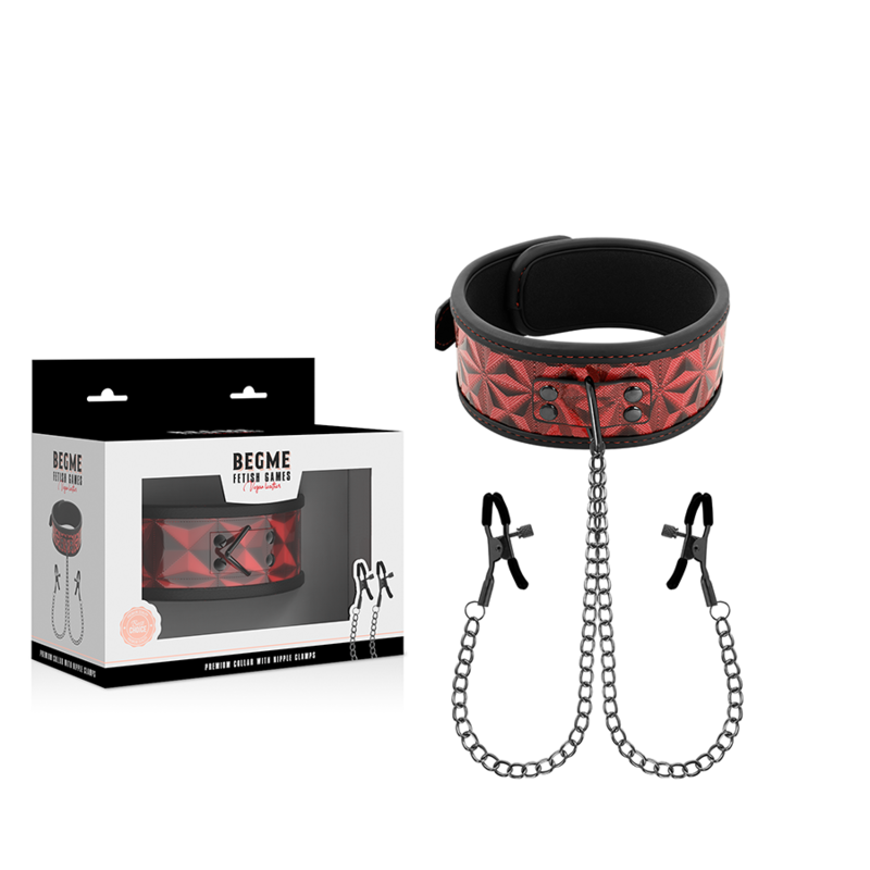 Begme - Collier Édition Rouge Avec Pinces  Télémon Avec Doublure En Néoprène - Image 2
